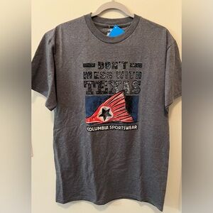 NWT Columbia Men’s Short Sleeved T Shirt Gray Don’t Mess with Texas Sz M Medium